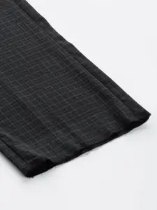 Arrow Men Checked Tailored Regular Fit Mid-Rise Plain Woven Flat-Front Formal Trousers