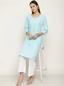 KALINI Women Ethnic Motifs Embroidered Chikankari Cotton Kurta