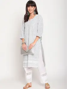 KALINI Women Ethnic Motifs Embroidered Chikankari Cotton Kurta