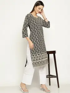 KALINI Women Ethnic Motifs Printed Thread Work Kurta