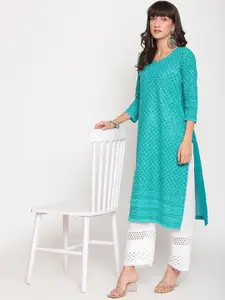 KALINI Ethnic Motifs Embellished Cotton Kurta