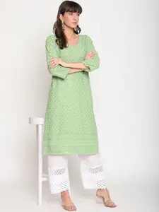 KALINI Women Embellished Sequined Cotton Kurta