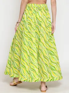 Sera Printed Pure Cotton Maxi Flared Skirt