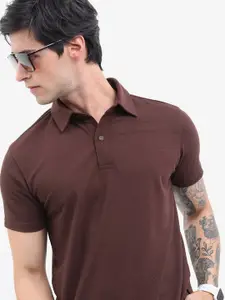 HIGHLANDER Men Popcorn Structured Polo Neck T-shirt