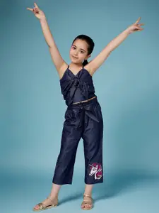 pspeaches Girls Sleeveless Top with Trousers