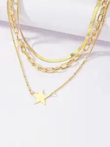 Jewels Galaxy Gold-Plated Layered Necklace