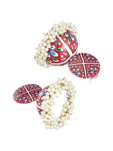 ATIBELLE Circular Gold-Plated Jhumkas Earrings