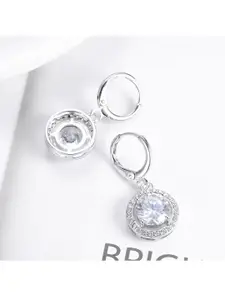 Shining Diva Fashion Silver-Plated Metal Contemporary Drop Earrings