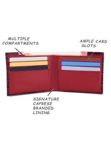 Caprese Set Of 2 Abstract Textured Leather Zip Around Wallets