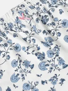 mackly Girls Floral Printed Pure Cotton Night Suit