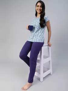 LYRA Women Animal Printed Pure Cotton Night Suit