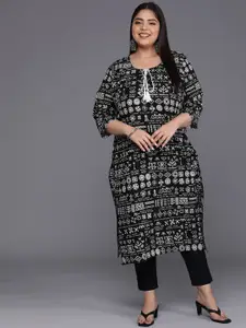 Varanga Plus Size Tribal Printed Cotton Kurta