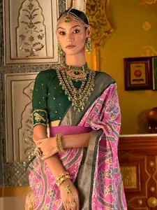 Anouk Ethnic Motifs Woven Design Zari Patola Saree