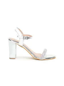 VALIOSAA Backstrap Open Toe Block Heels