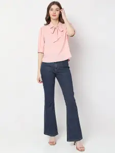 Vero Moda Tie-Up Neck Puff Sleeves Top