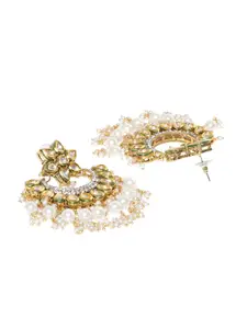 PANASH Gold-Plated Crescent Shaped Chandbalis Earrings
