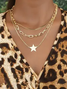 Jewels Galaxy Women Gold-Plated Layered Necklace