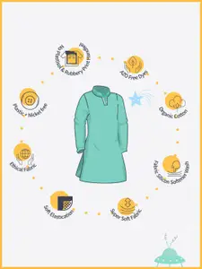 Fabindia Women Floral Printed Mandarin Collar Cotton Kurti