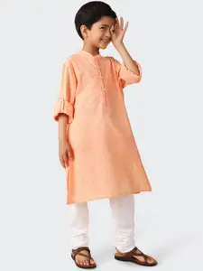 Fabindia Boys Band Collar Cotton Kurta