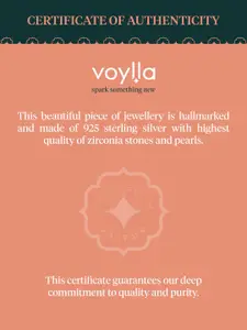 Studio Voylla 925 Sterling Silver Rhodium-Plated CZ Studded Alphabet R Pendant with Chain