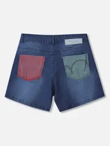 Gini and Jony Infant Girls Mid-Rise Pocket Detailing Washed Denim Shorts