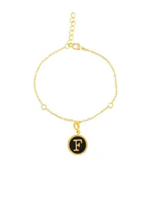 Voylla Valentine's Day Collection Gold-Plated Alphabet F Pendant With Chain