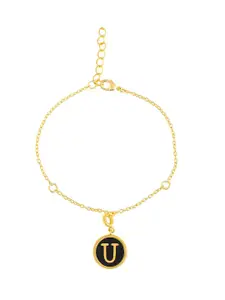 Voylla Valentine's Day Collection Gold-Plated Alphabet U Pendant With Chain