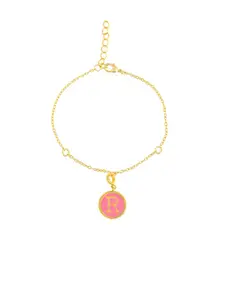 Voylla Valentine's Day Collection Gold-Plated Alphabet R Pendant With Chain