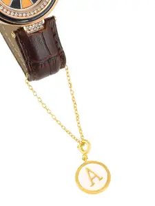 Voylla Valentine's Day Collection Gold Plated Alphabet A Pendant With Chain