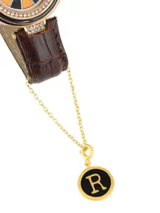 Voylla Valentine's Day Collection Gold-Plated Alphabet R Pendant With Chain