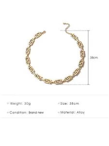 Jewels Galaxy Gold-Plated Geometric Choker Necklace