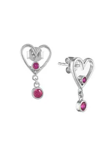 Studio Voylla Rhodium -Plated Contemporary Drop Earrings