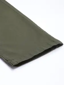 Louis Philippe Jeans Men Comfy Tapered Fit Mid-Rise Plain Woven Flat-Front Chinos