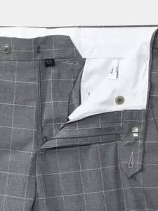 Van Heusen Men Checked Slim Fit Formal Trousers