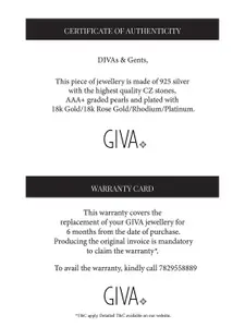 GIVA Sterling Silver Gold-Plated Necklace