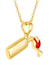 GIVA 925 Gold-Plated Sterling Silver Date Night Pendant With Chain