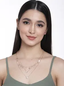 Kord Store Set of 2 Rose Gold-Plated CZ-Studded Pendant With Chain