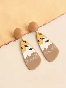 SOHI Silver-Plated Contemporary Drop Earrings