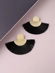 SOHI Gold Plated Contemporary Drop Earrings