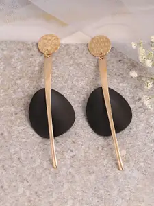 SOHI Gold-Plated Contemporary Drop Earrings