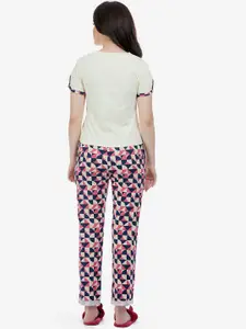 MAYSIXTY Geometric Printed Night Suit