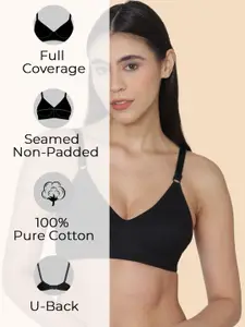 KOMLI Pack of 3 Women Minimiser Super Non Padded Cotton Bra