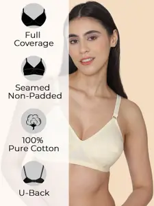 KOMLI Pack of 3 Women Minimiser Super Non Padded Cotton Bra