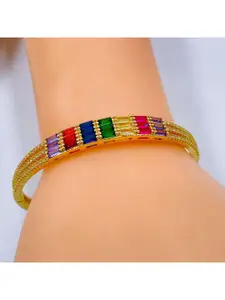 ZIVOM Brass Crystals Gold-Plated Bangle-Style Bracelet