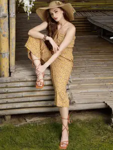 Sera Women Printed Pure Cotton Halter Neck Top And Palazzo