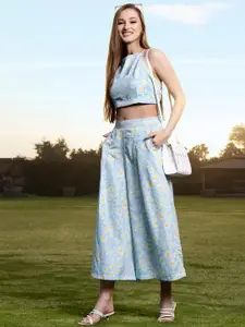 Sera Women Floral Printed Top & Palazzos