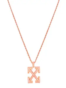 Mahi Rose Gold-Plated Arrow Shaped Pendant With Chain