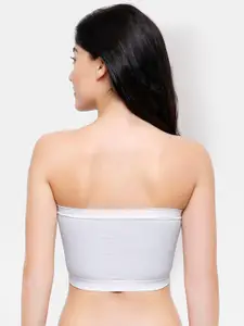 FashionRack Pack Of 2 Lightly Padded Non Wired Seamless Slip-On Cotton Bandeau Bra