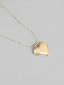 MANGO Brass Heart Gold-Plated Necklace