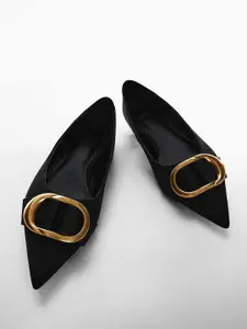 MANGO Women Ballerinas with Buckles Flats